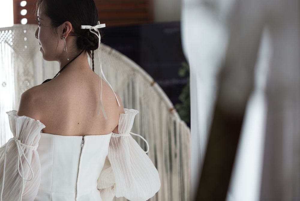 クランネのドレスを着た花嫁